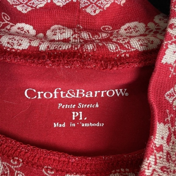 Christmas Ornament Snowflake Sweater Mock Neck Long Sleeve Large L Red White - Picture 3 of 5